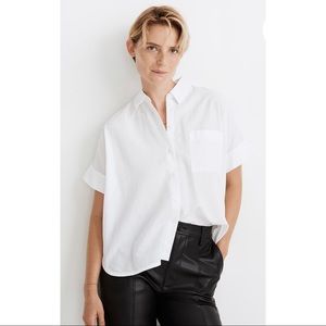 Madewell White Short Sleeve Button Down